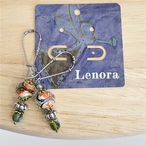 Hand Crafted Murano Glass Earrings Beaded